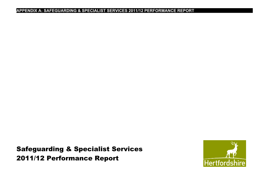 Appendix A: Safeguarding & Specialist Services 2011/12 Performance Report