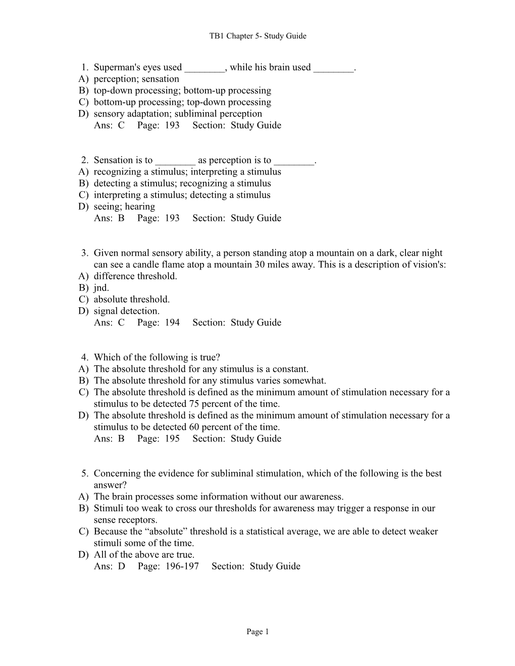 TB1 Chapter 5- Study Guide