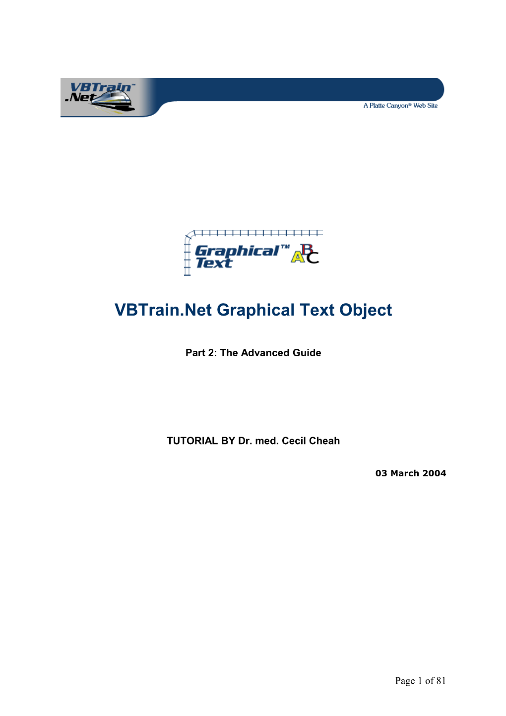 Graphical Text VB Train Object