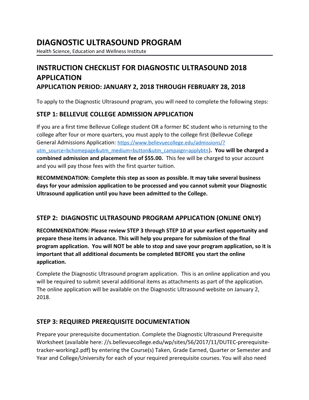 Diagnostic Ultrasound Program