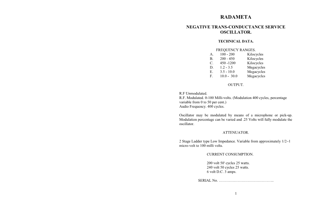 Negative Trans-Conductance Service