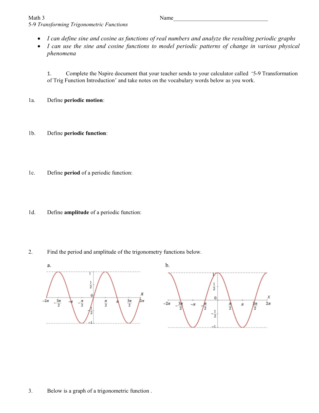 5-9 Transforming Trigonometric Functions