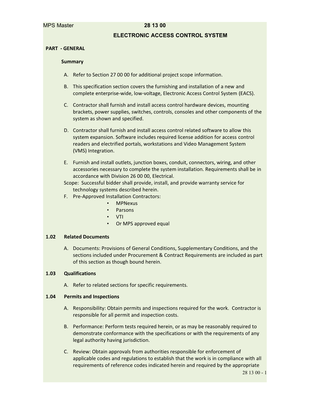 Electronic Access Control System