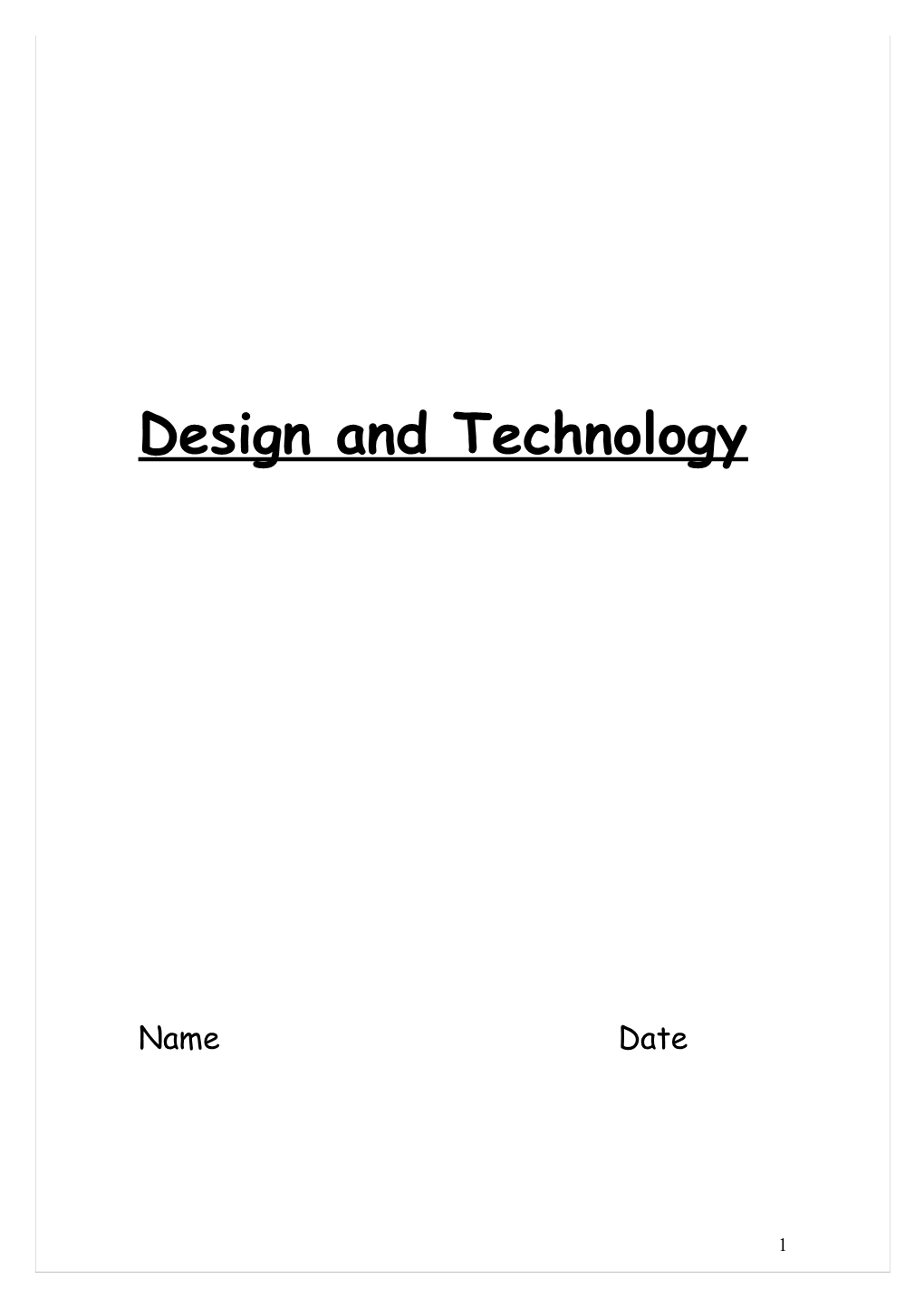 Design and Technology