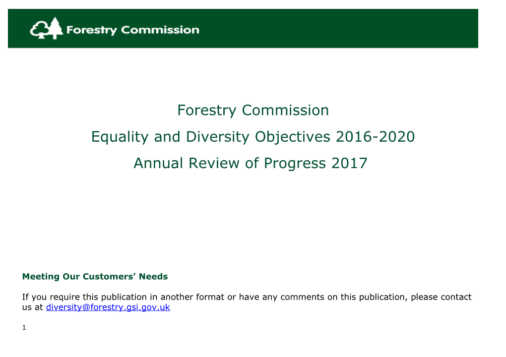 Equality and Diversity Objectives 2016-2020