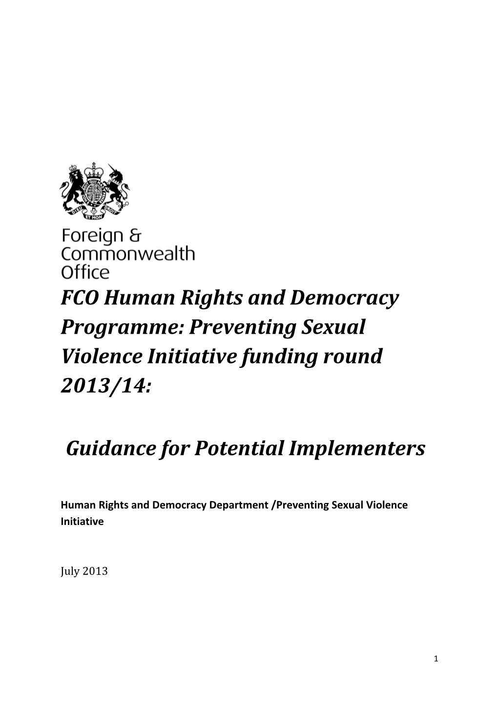 Guidance for Potential Implementers