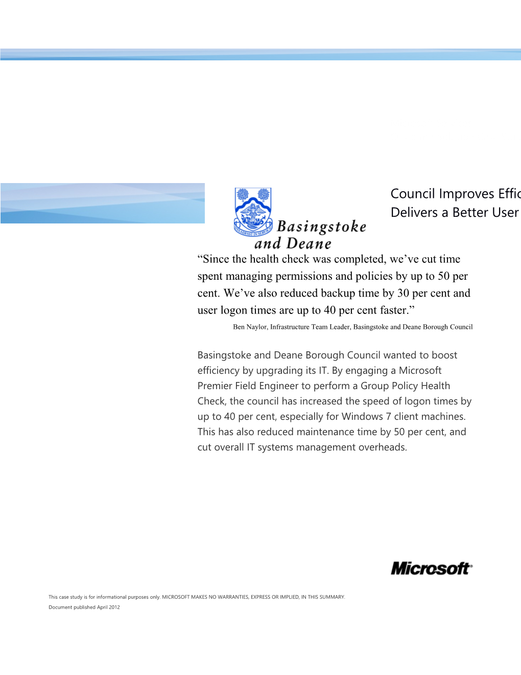 Writeimage CSB Council Improves Efficiency of IT Staff and Delivers a Better User Experience