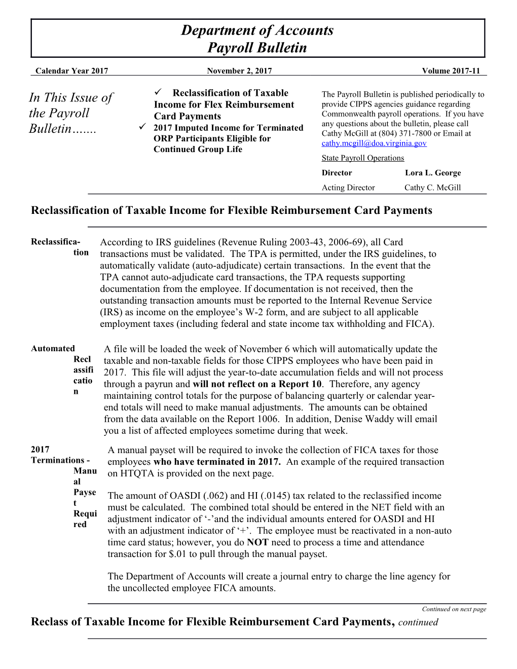 Reclassification of Taxable Income for Flexible Reimbursement Card Payments