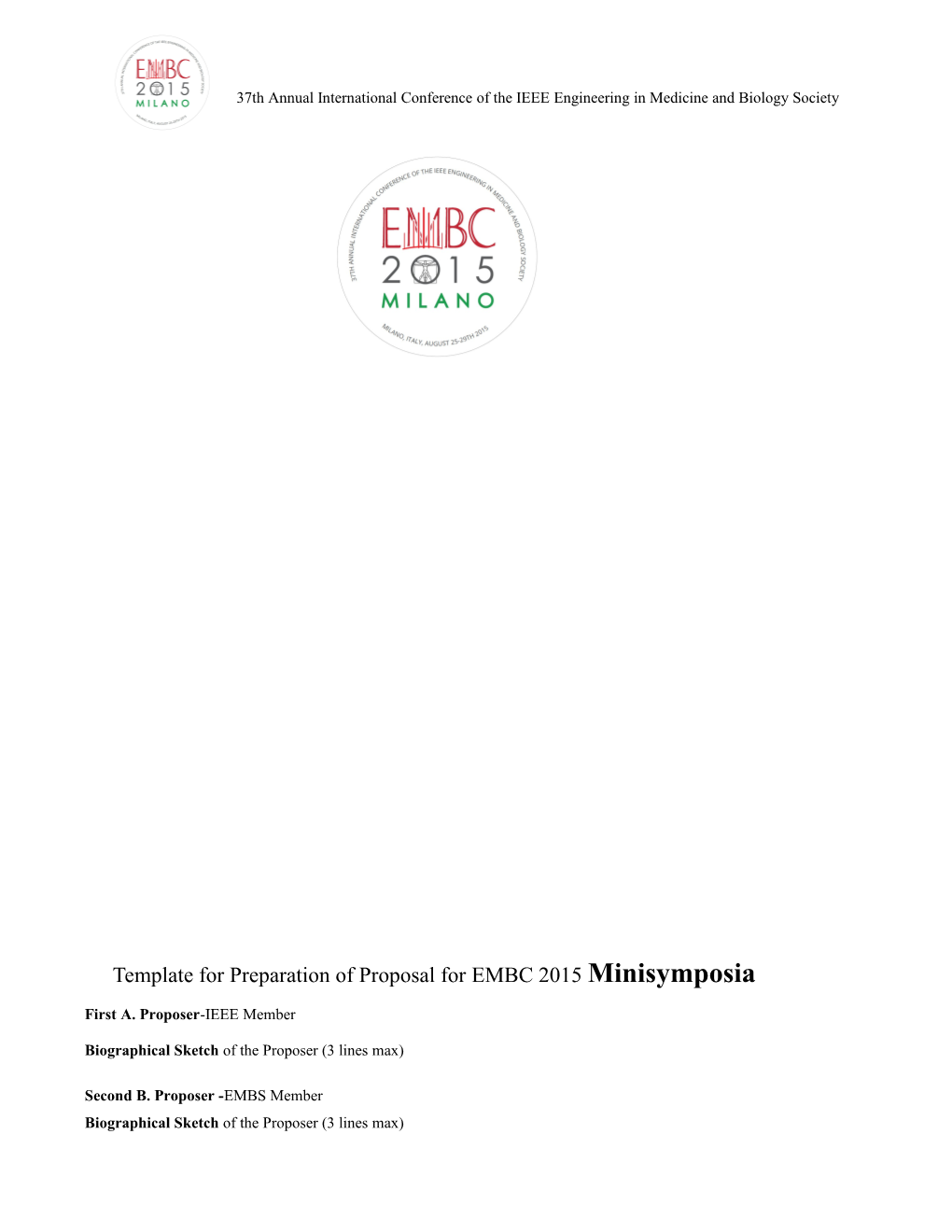 Template for Preparation of Proposal for EMBC 2015Minisymposia