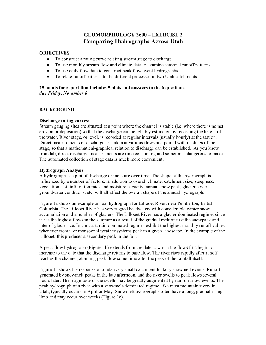 Lab #4 Measurement and Calculation of Stream Discharge