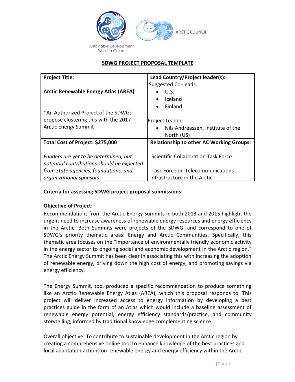 Sdwg Project Proposal Template