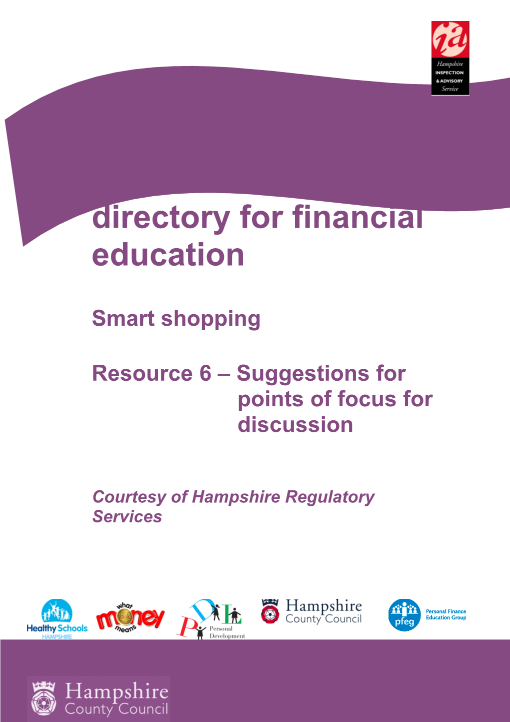 Hampshire Primary Schools Resource Directory for Financial Education