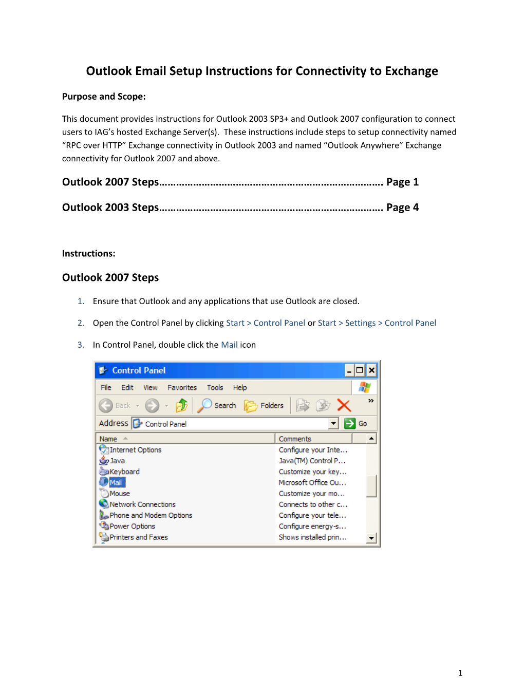 CES Companies Outlook Email Setup Instructions for Anywhere Connectivity to Exchange