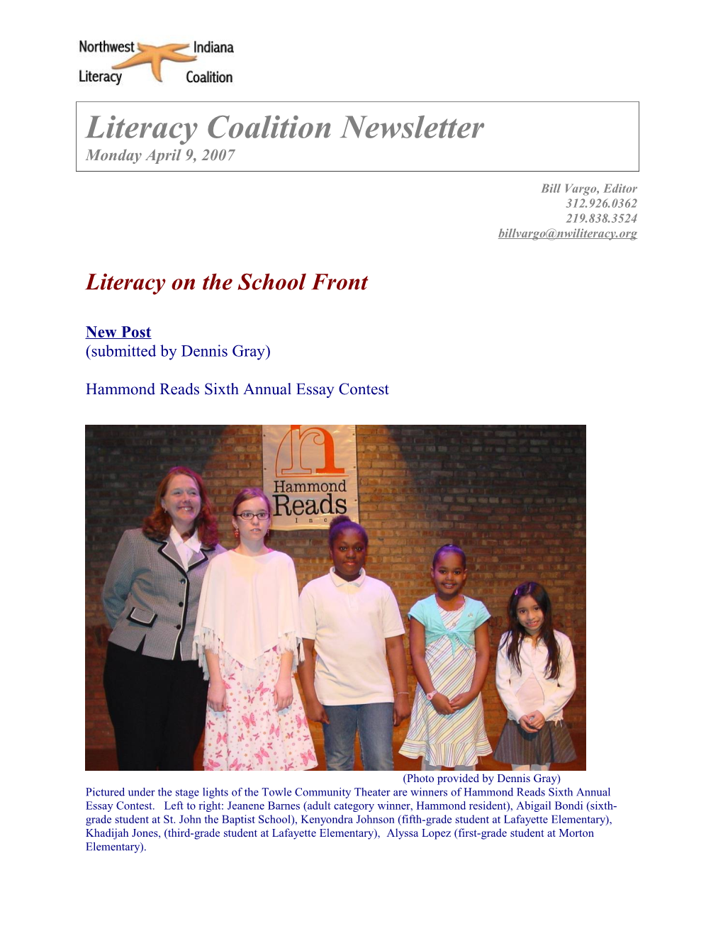 Literacy on the School Front