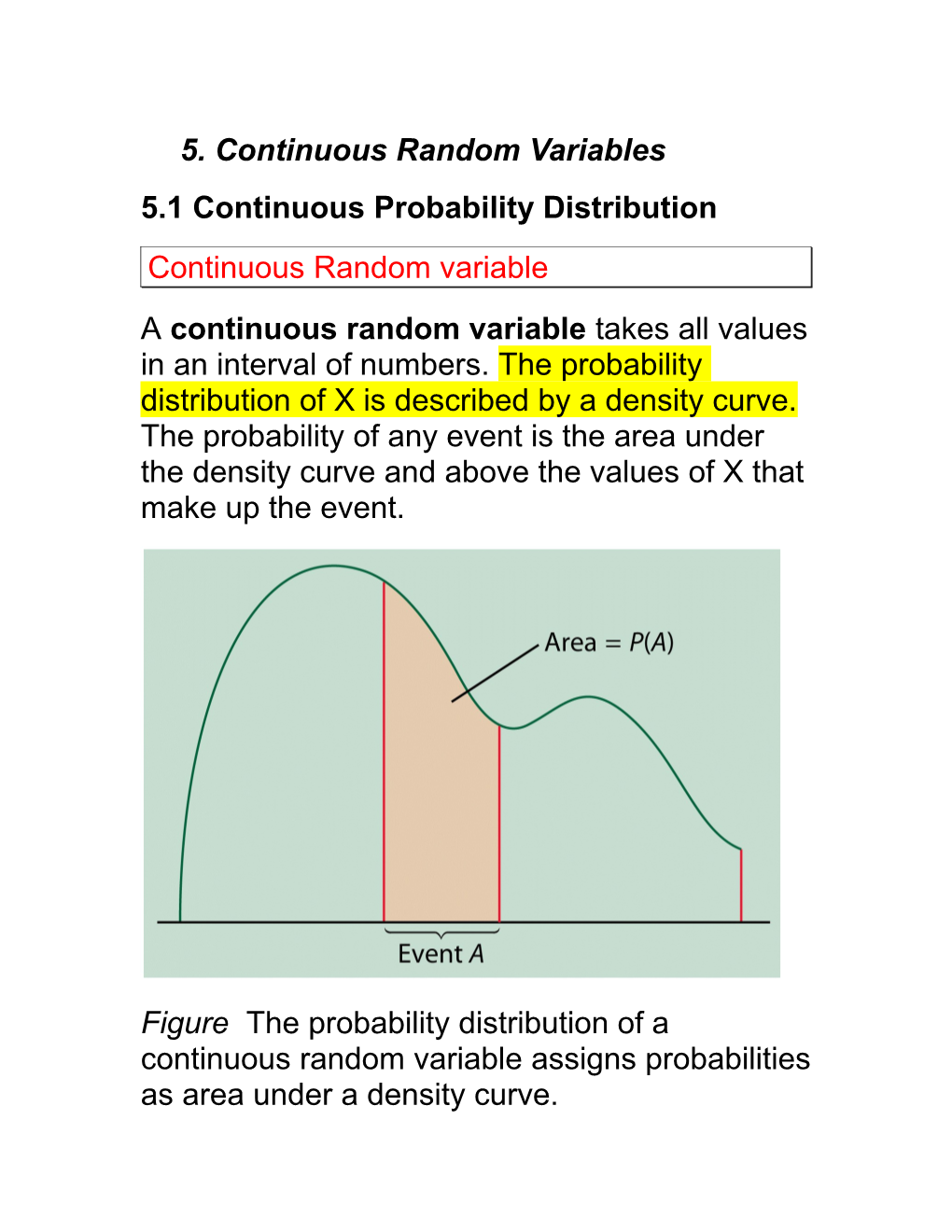 5. Continuous Random Variables