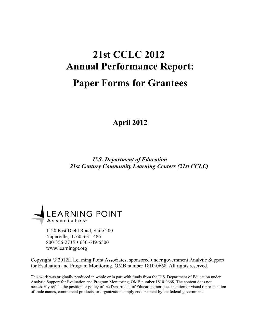 Paper Forms for Grantees