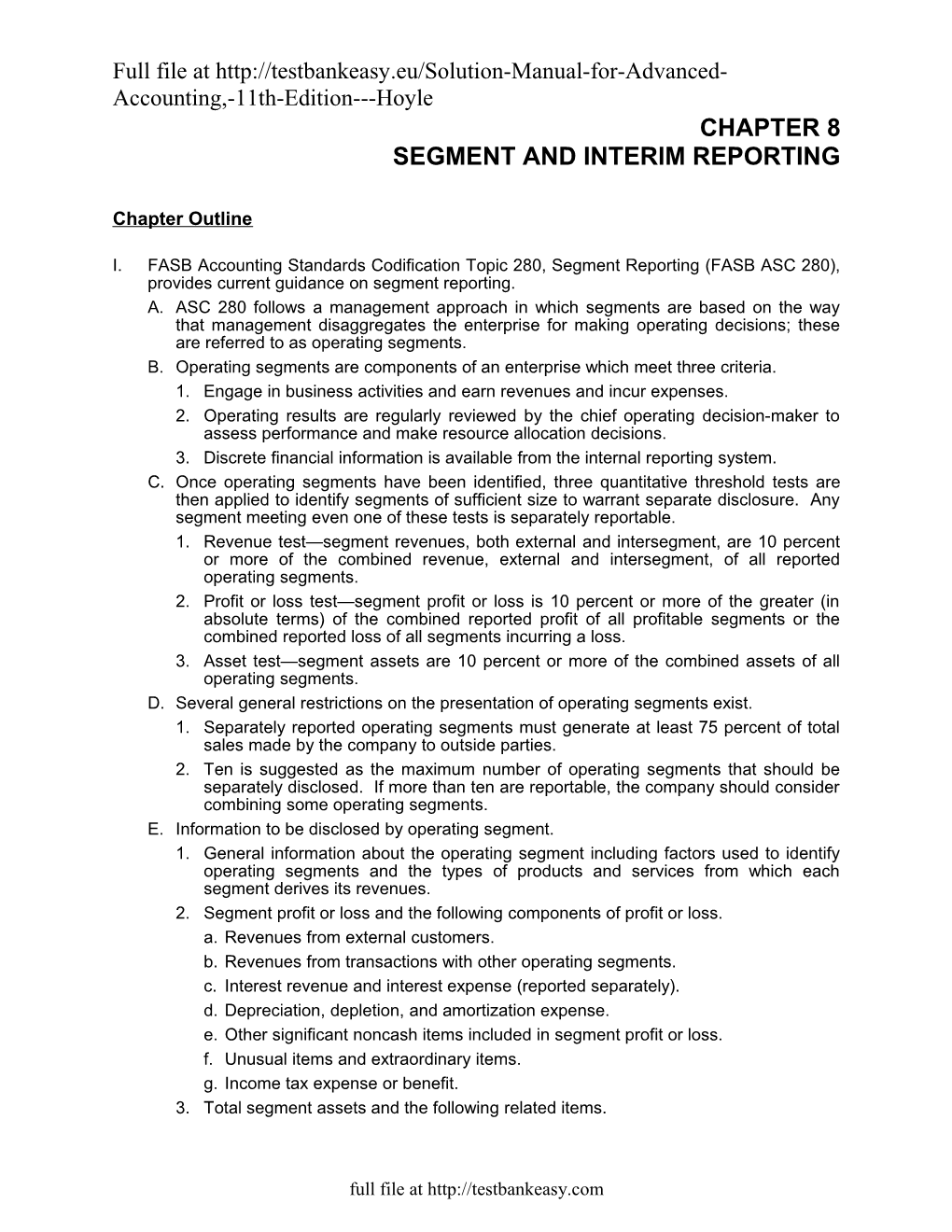 Segment and Interim Reporting