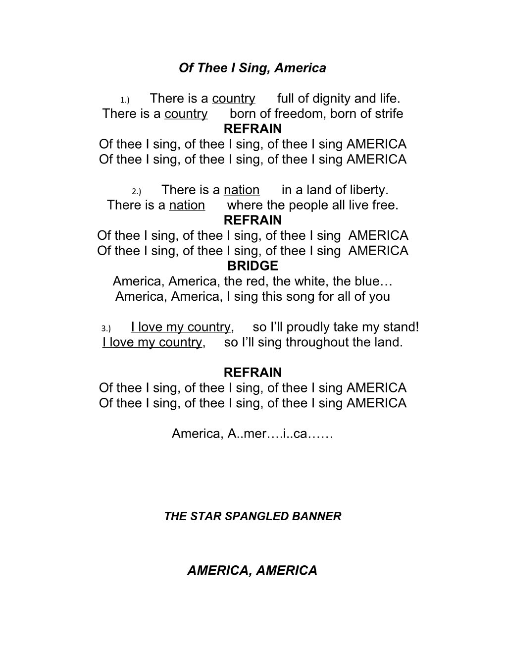 Of Thee I Sing, America