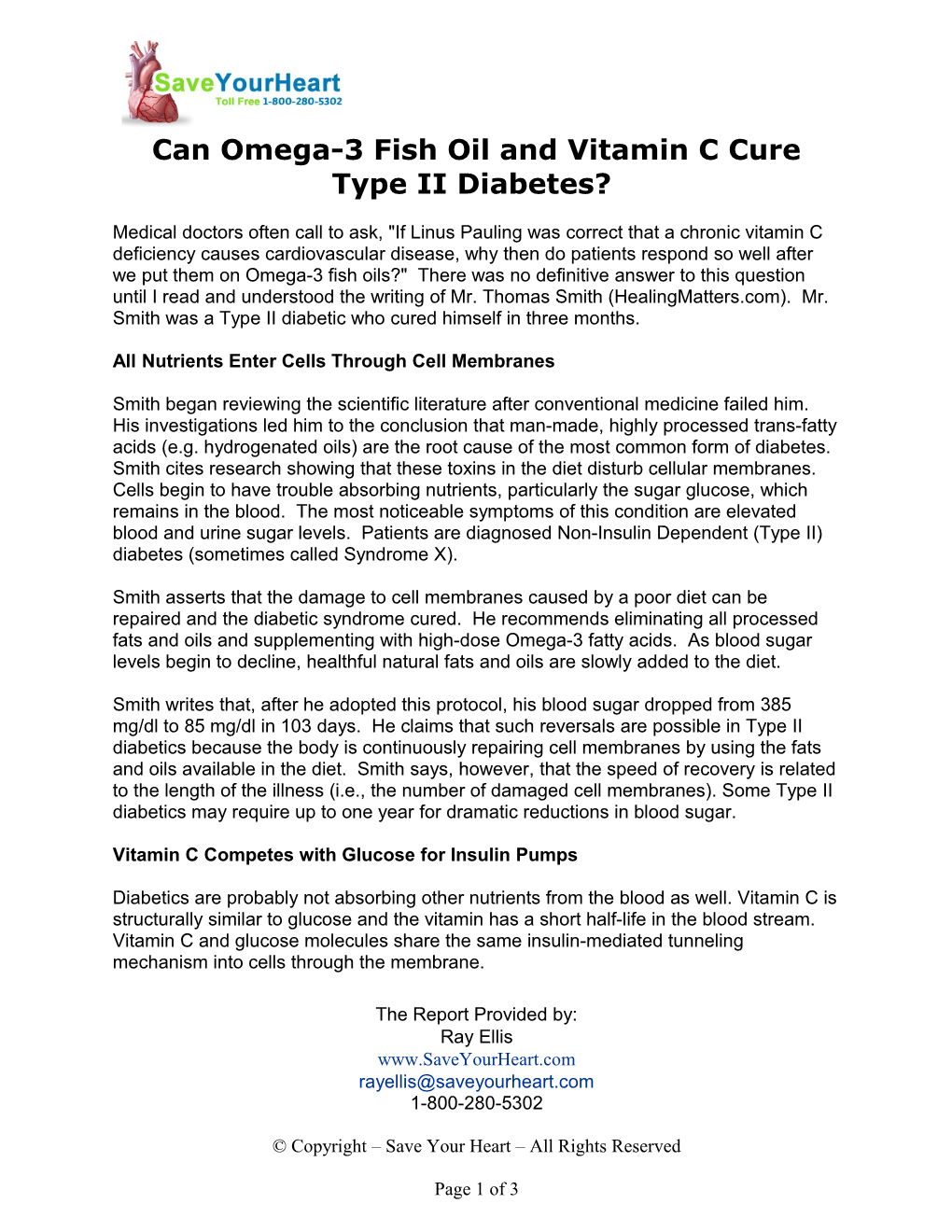 Can Omega-3 Fish Oil and Vitamin C Cure Type II Diabetes