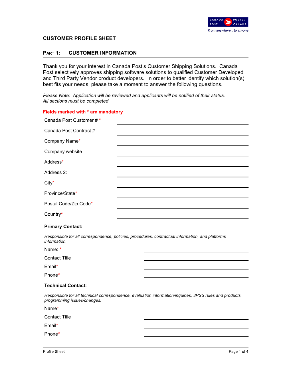 Contract Information Form