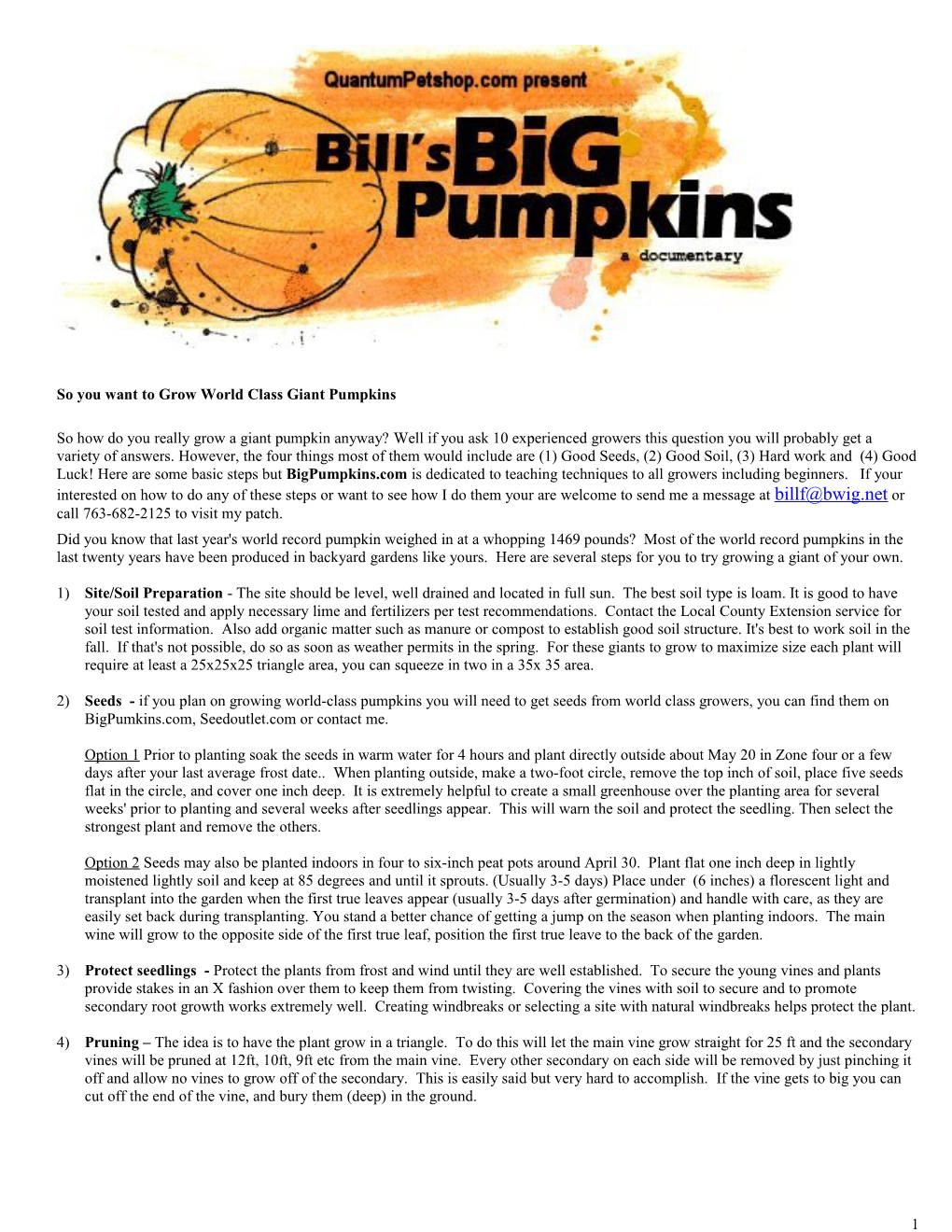 How to Growing the Giant Pumpkin