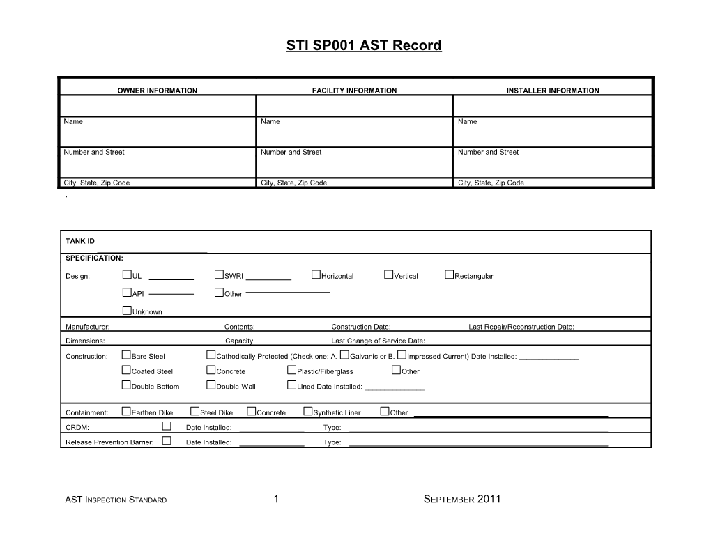 STI SP001 AST Record