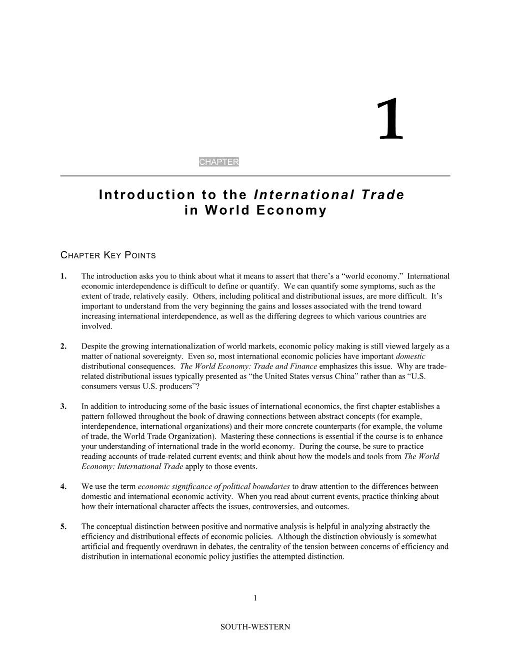 Introduction to the International Trade in World Economy