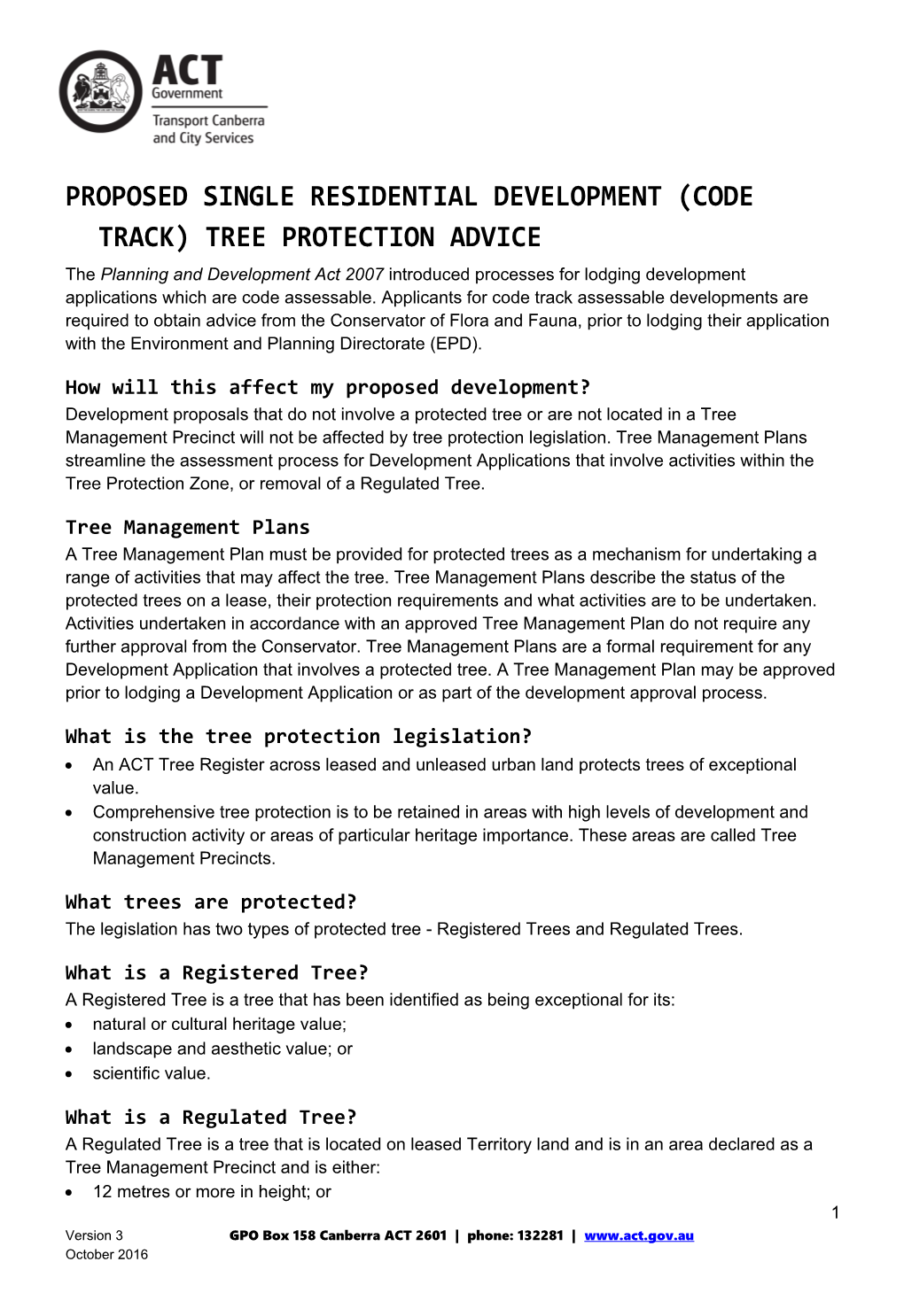 Proposed Single Residential Development (Code Track) Tree Protection Advice
