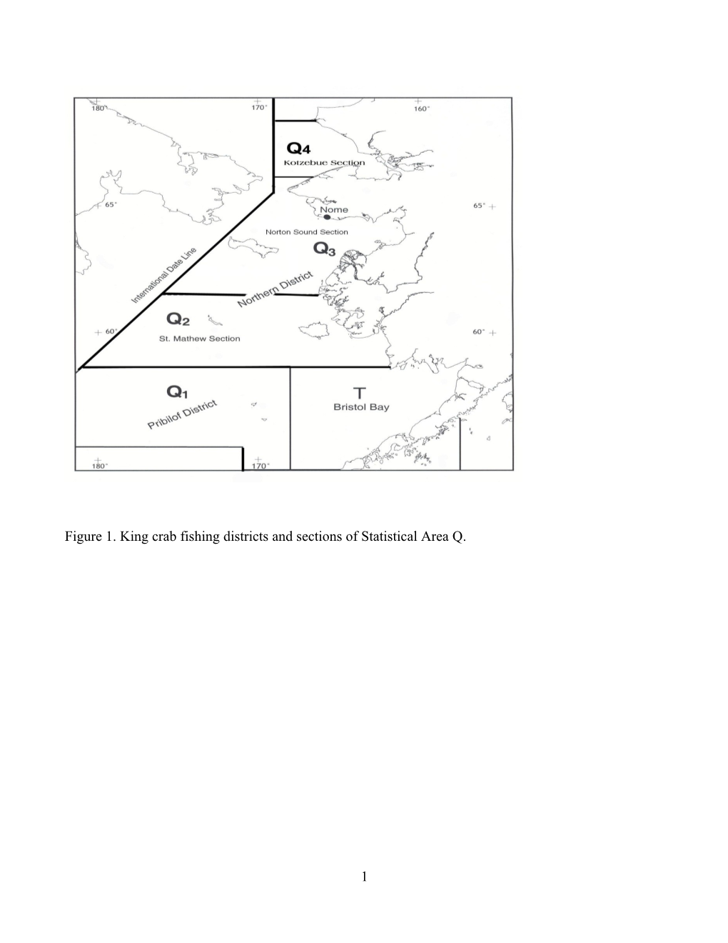 Figure 1.King Crab Fishing Districts and Sections of Statistical Area Q