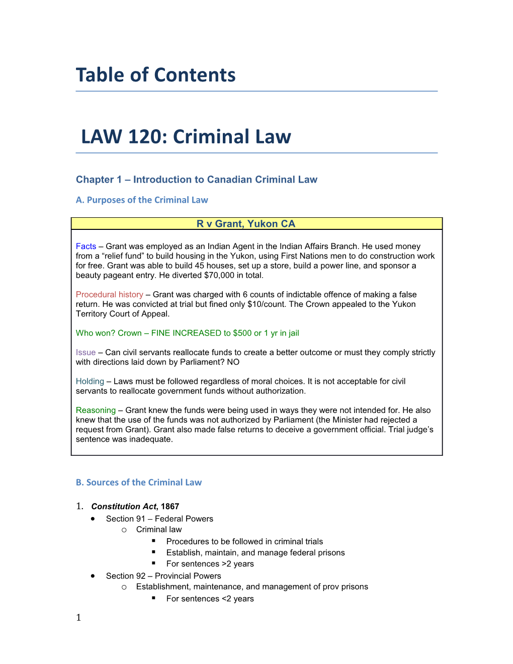 Chapter 1 Introduction to Canadian Criminal Law