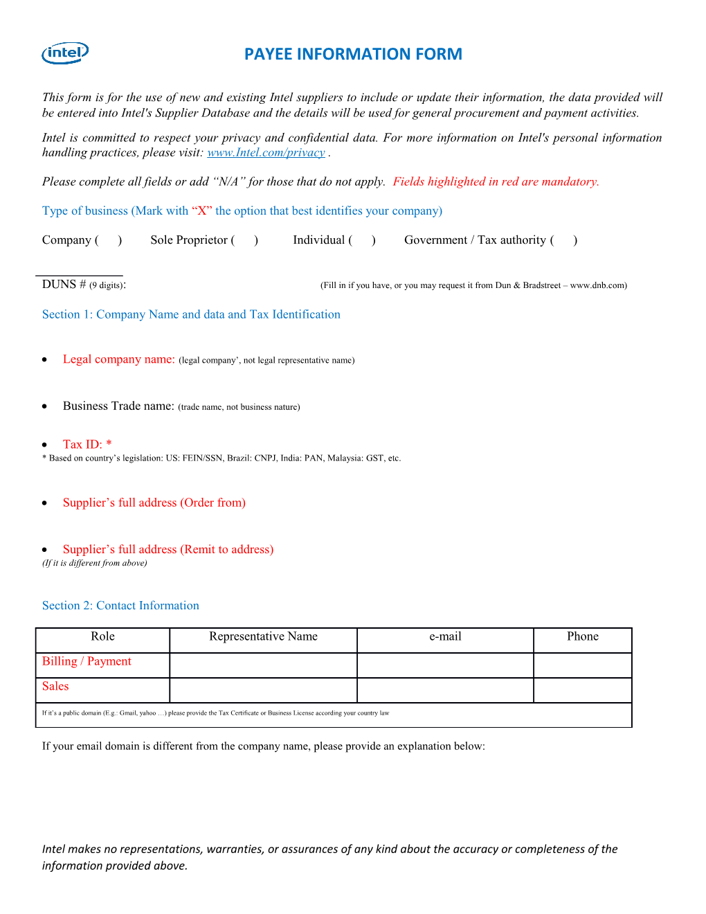 Type of Business (Mark with X the Option That Best Identifies Your Company)