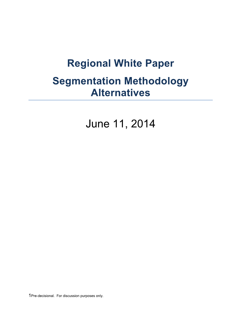 Regional White Paper