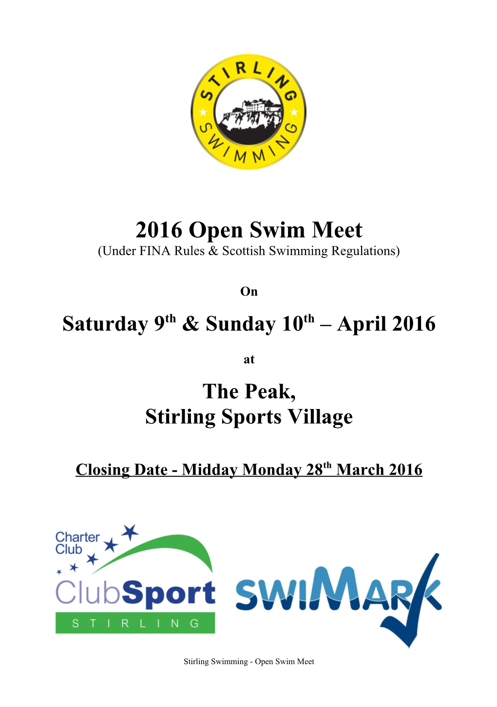 2016 Open Swim Meet