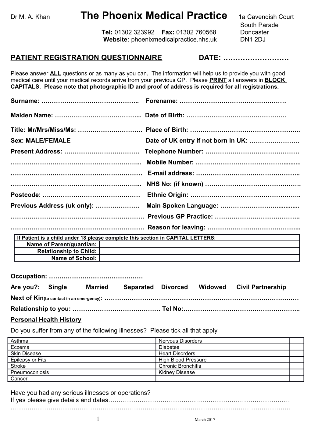 Dr M. A. Khan Thephoenix Medical Practice1a Cavendish Court