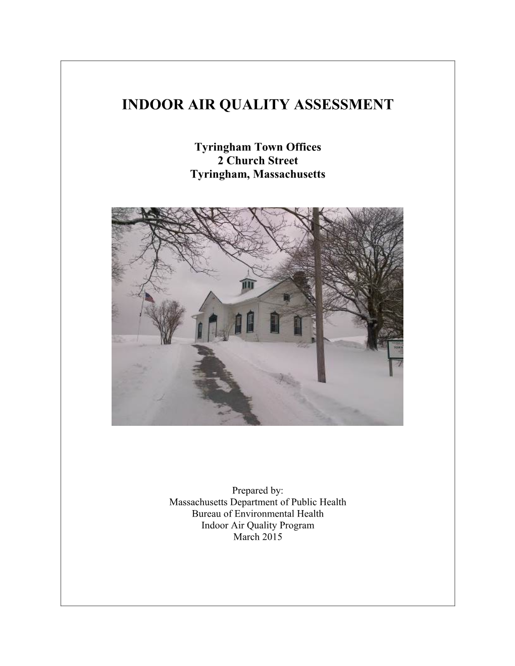 Indoor Air Quality Assessment - Tyringham Town Offices