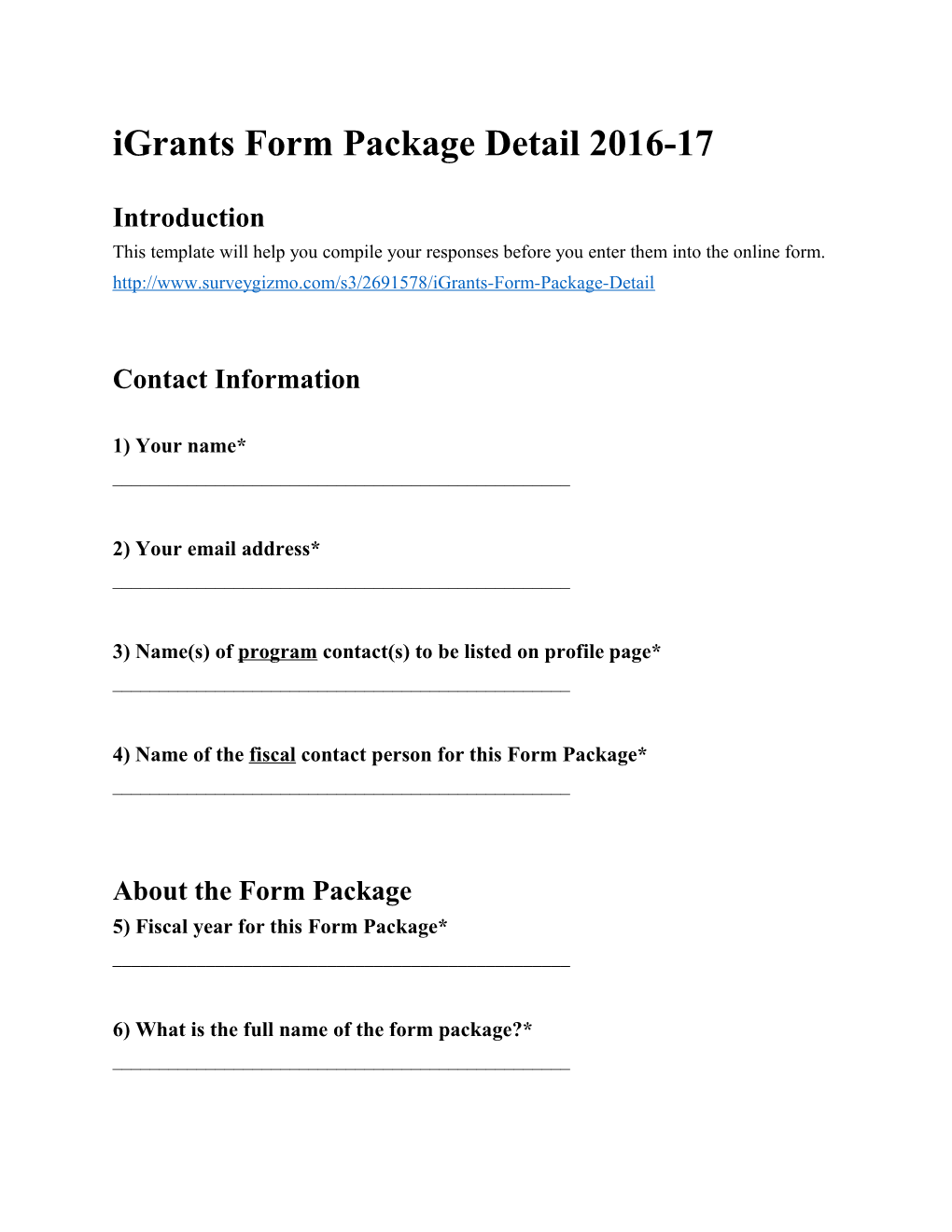 Igrants Form Package Detail 2016-17