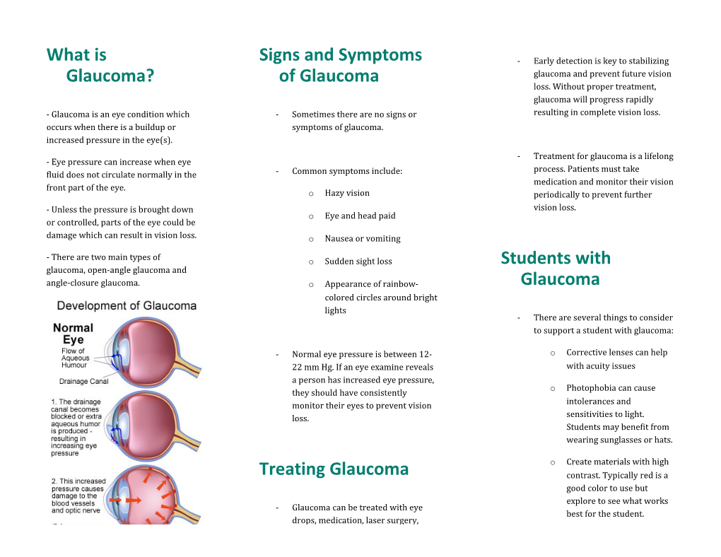 Signs and Symptoms of Glaucoma