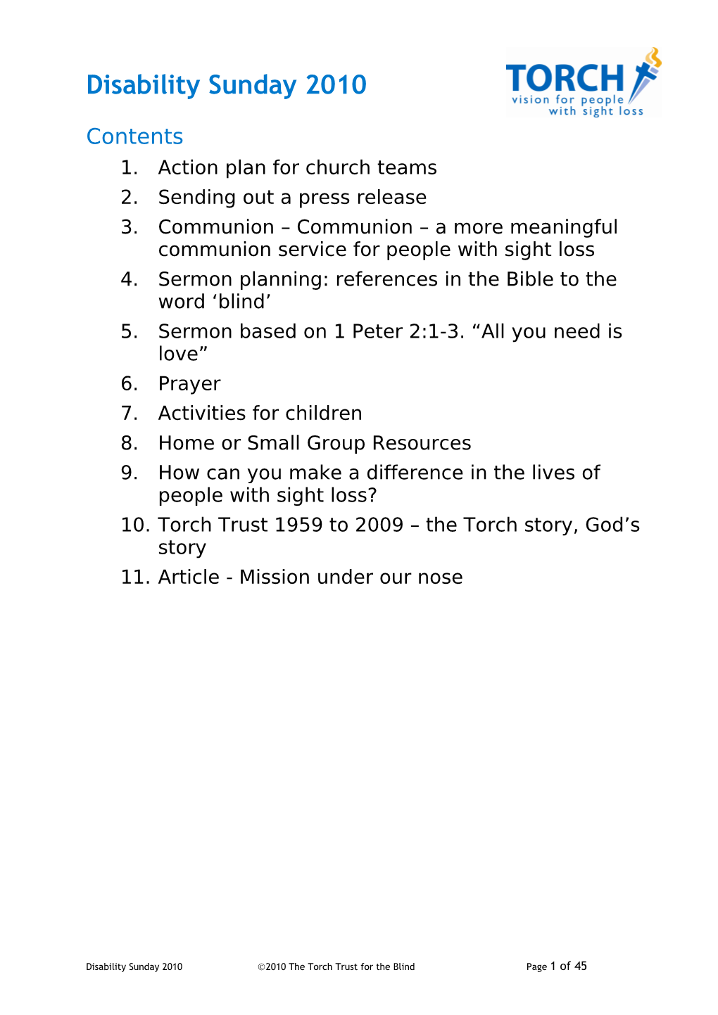 Action Plan for Church Teams