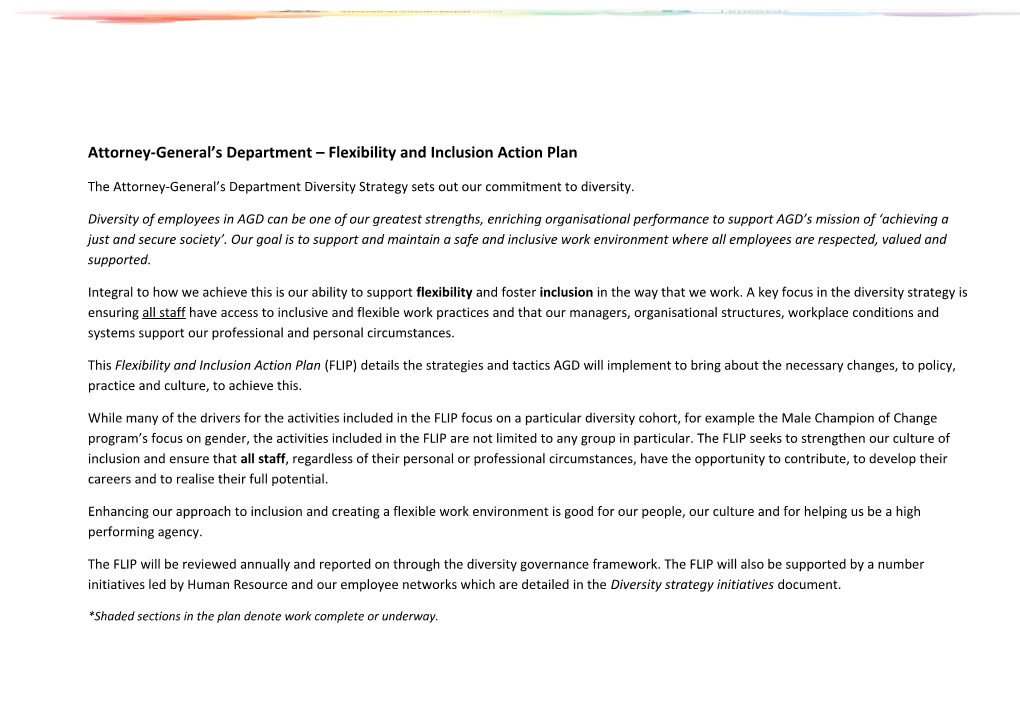 Attorney-General S Department Flexibility and Inclusion Action Plan