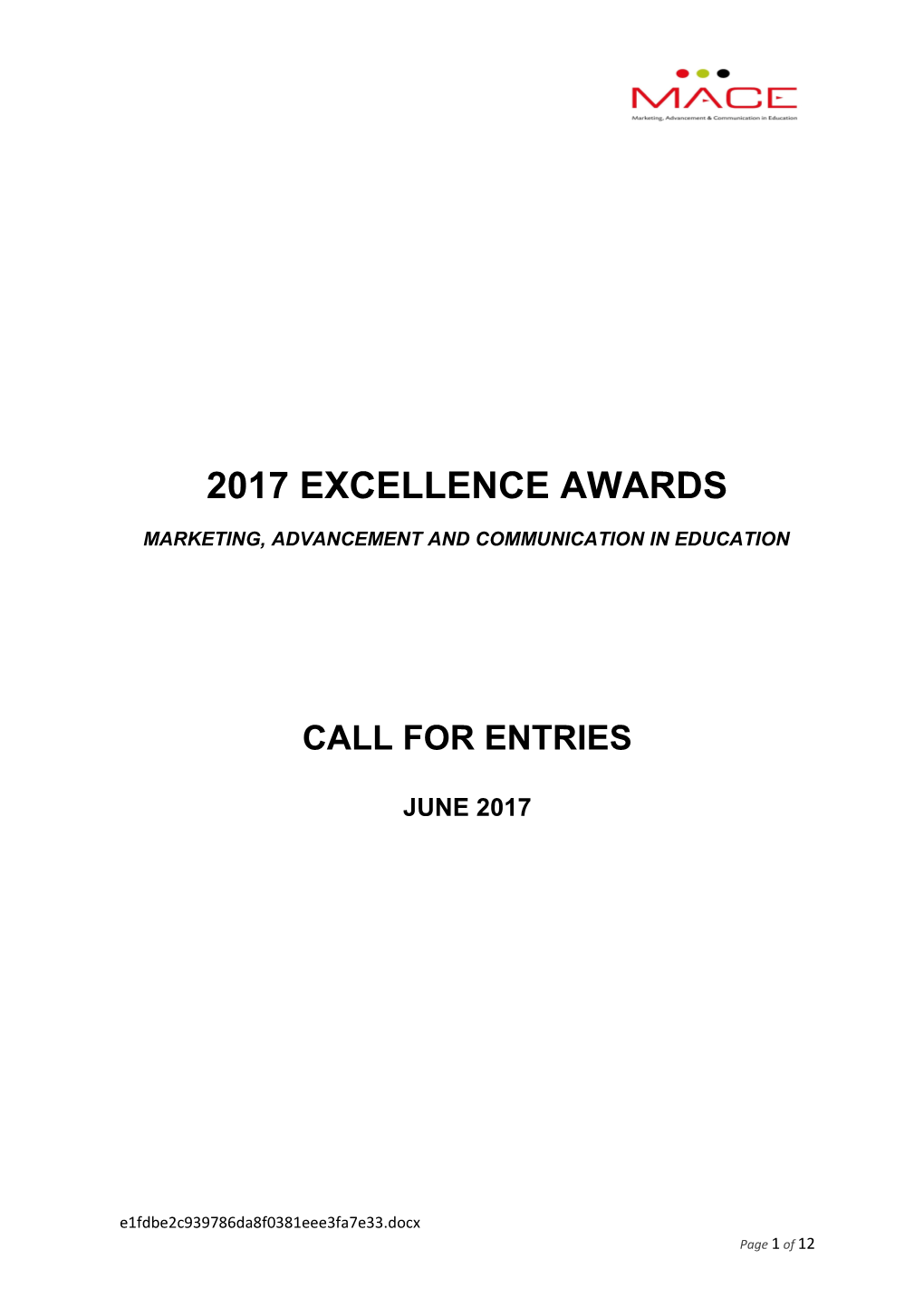 2017 Excellence Awards