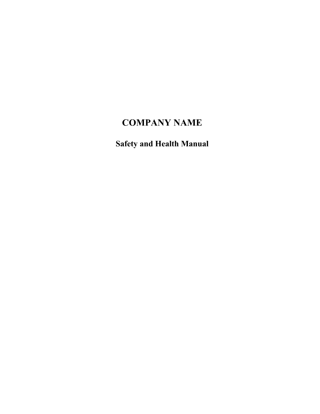 Generic Safety Manual