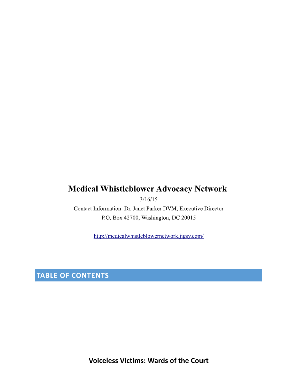 Medical Whistleblower Advocacy Network