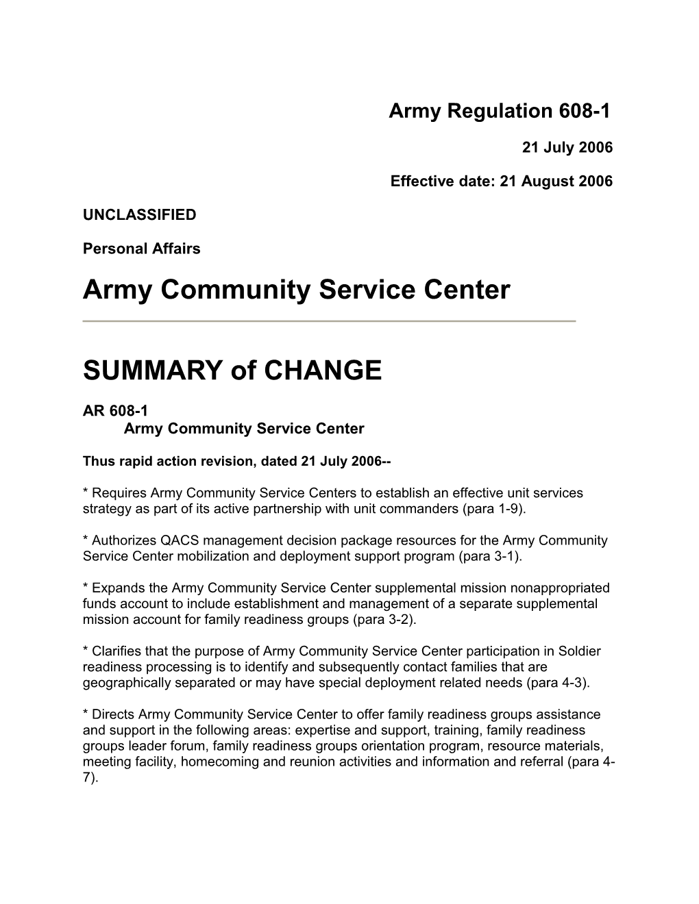 Army Regulation 608-1