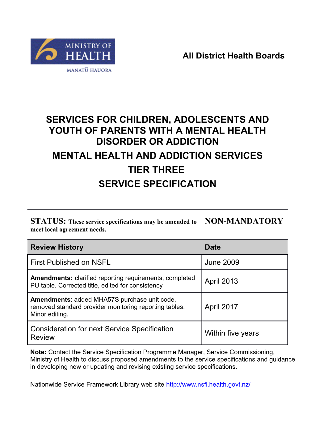 Services for Children, Adolescents and Youth of Parents