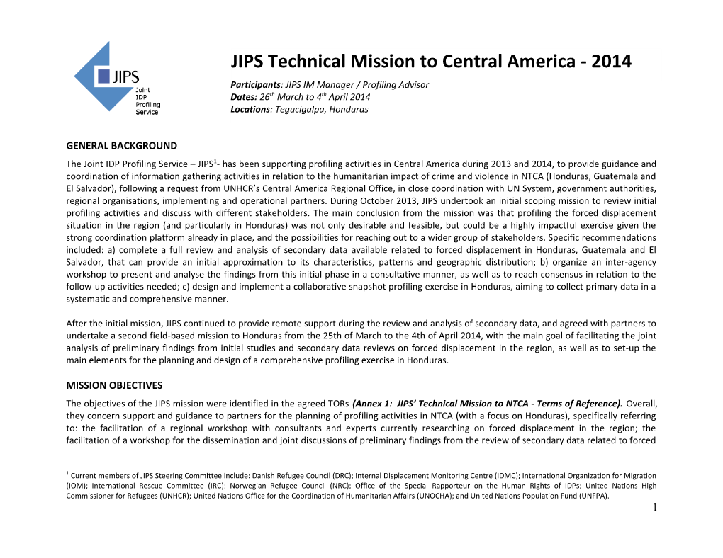 JIPS Proposal from Afghanistan Mission (April-May 2012)