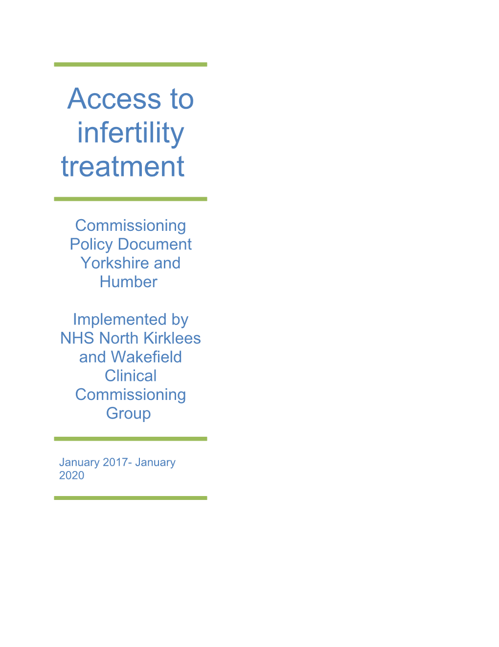 Commissioning Policy Statement