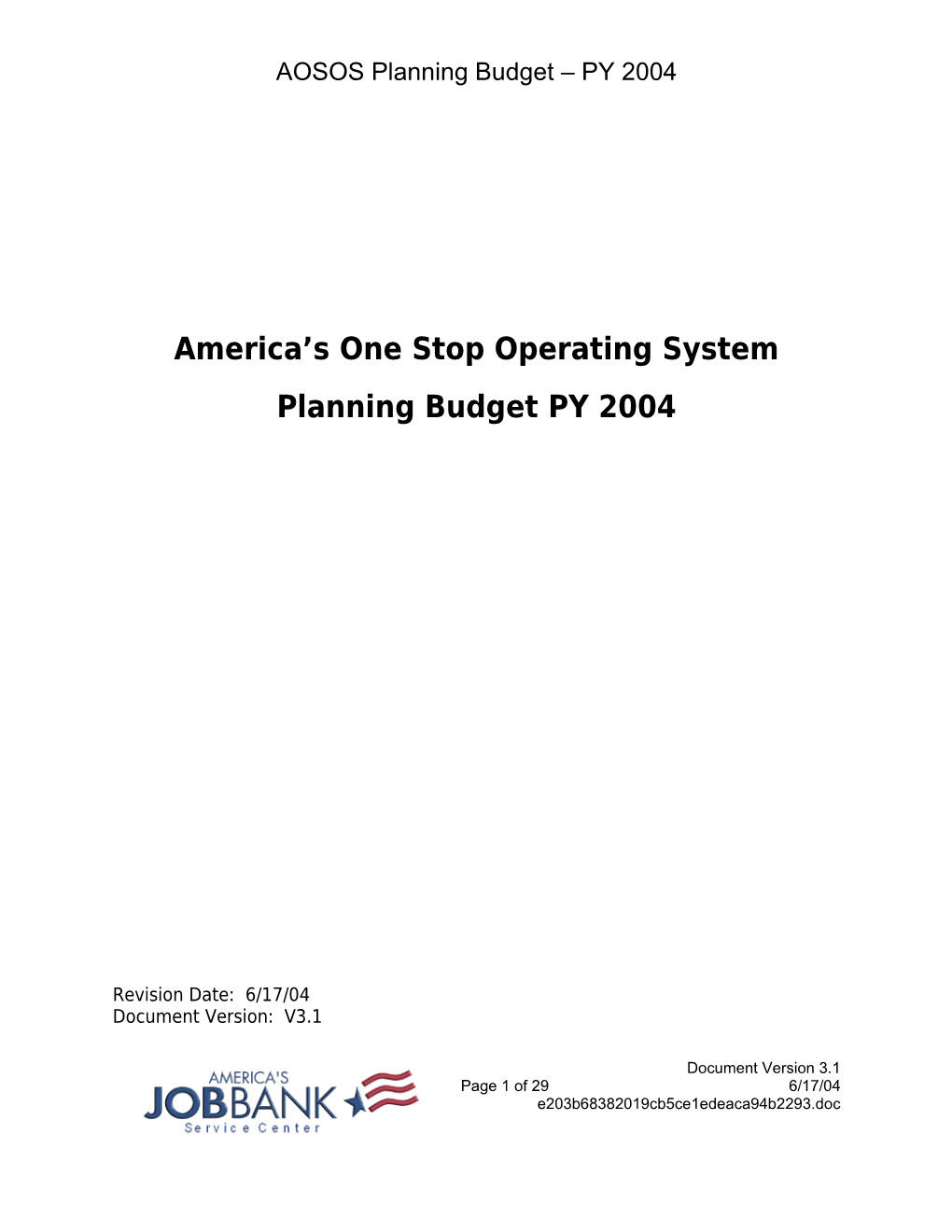 America S One Stop Operating System