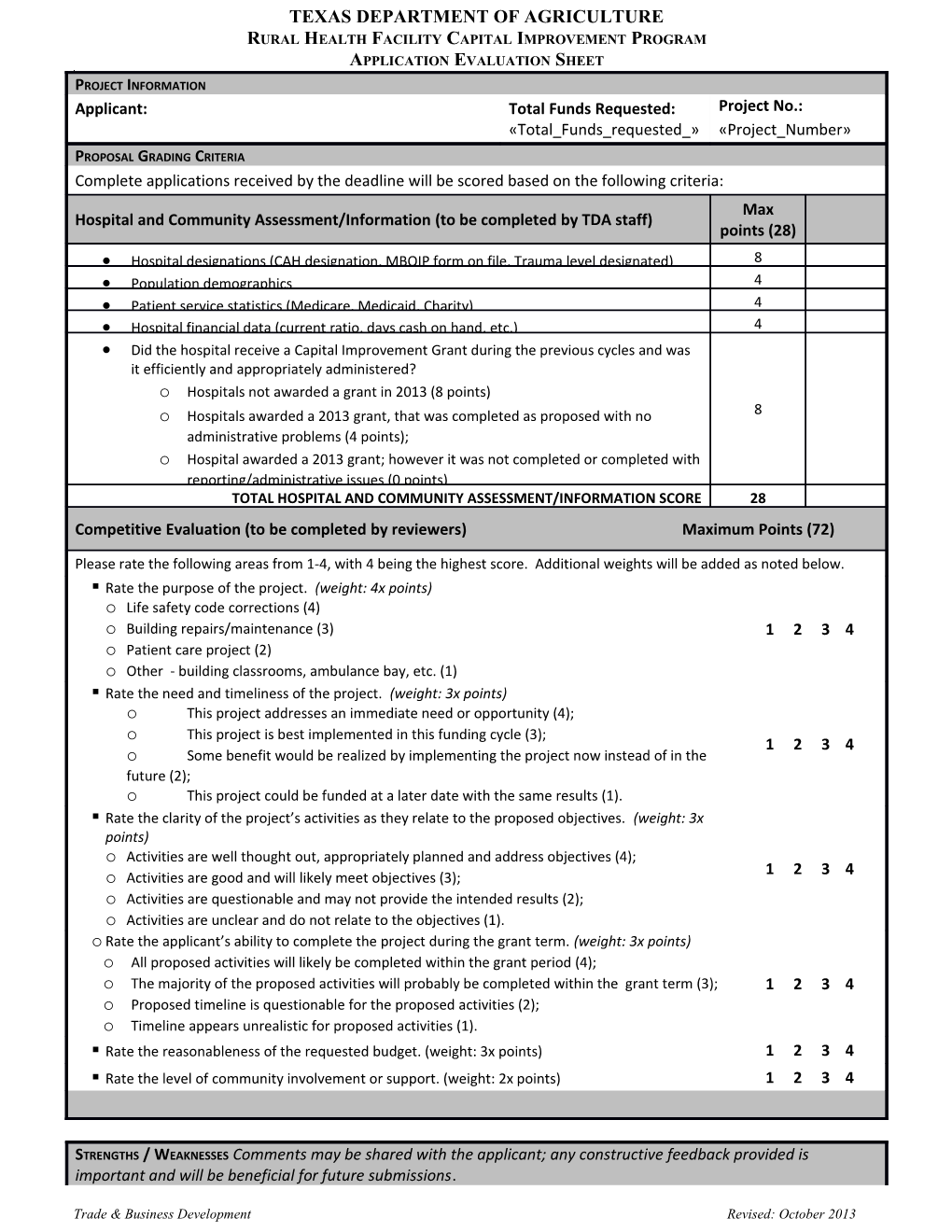 Rural Health Facility Capital Improvement Program