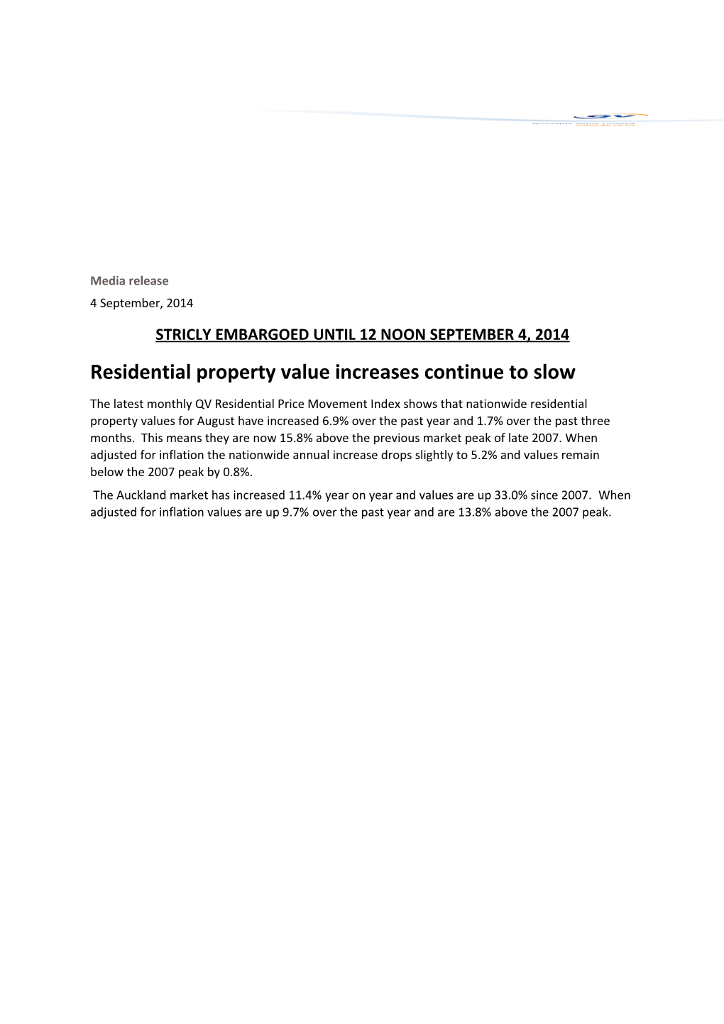 Residential Property Value Increases Continue to Slow