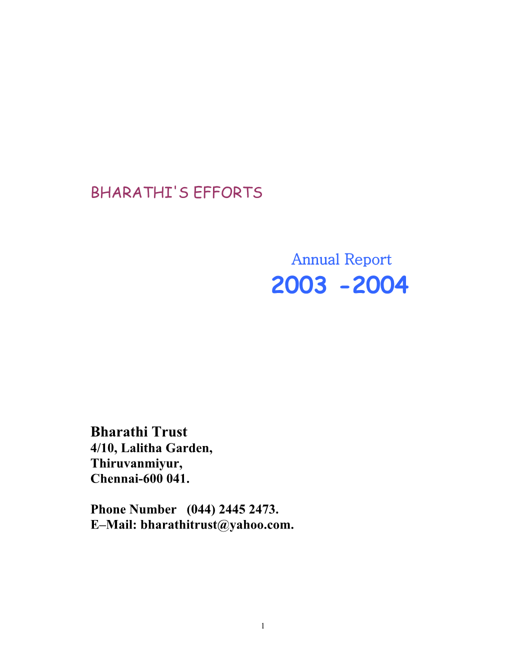 Bharathi's Efforts